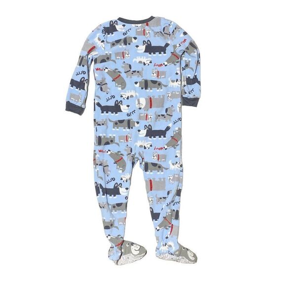 CARTER'S Boy's Fleece Footed One Piece PJ's Baby Blue Puppy Print - Picture 3 of 3